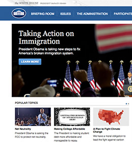 Whitehouse homepage