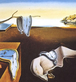 Dali painting with clock and horse