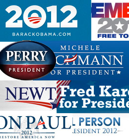 Variety of presidential logos, but not too many colors