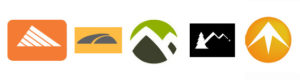 a collection of mountain logos