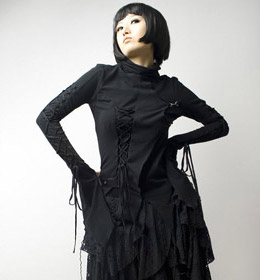 gothic woman with short haircut