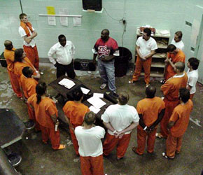 Bible study in a prison - GraceInside, telling a story through imagery