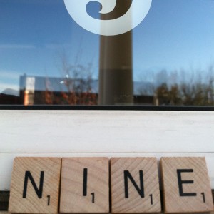 9 out of scrabble pieces