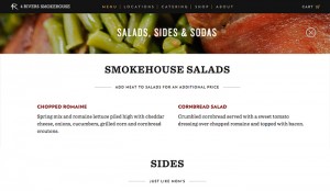 exampled of an online menu for 4Rivers Smokehouse