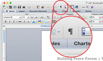 Word Non Printing Characters symbol in Microsoft Word