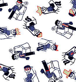 Person sitting in a chair in various poses