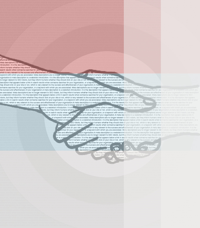 Sketch of handshake with words on the arms
