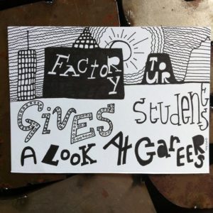 Postcard with handlettering - Factory tour gives students a look at careers