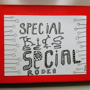 Postcard with handlettering - Special kids get spcial rodeo