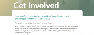 Screenshot of Grace Inside's get involved page
