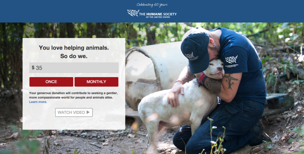 Humane Society Donate form