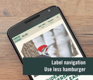 Labling menu items means improved usability