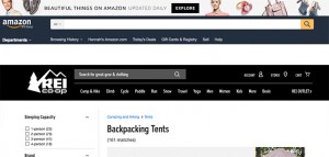 Comparison of Amazon and REI's search