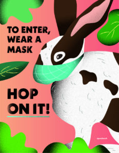 Covid Wear Mask poster with rabbit