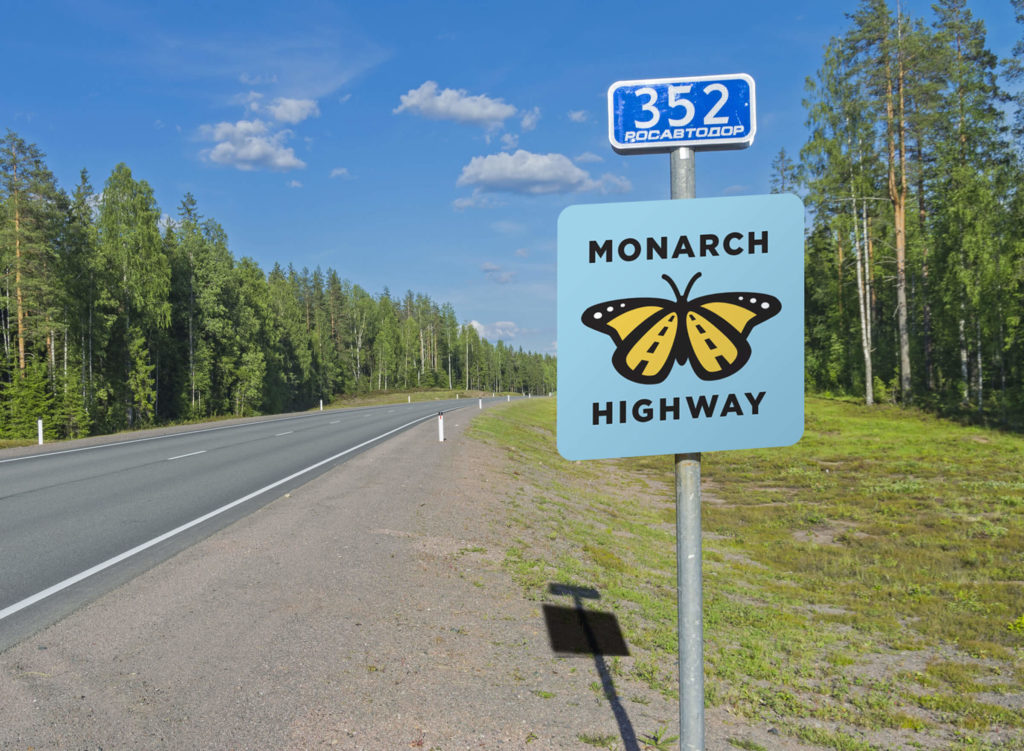 National Wildlife Federation Monarch Butterfly Highway Sign.