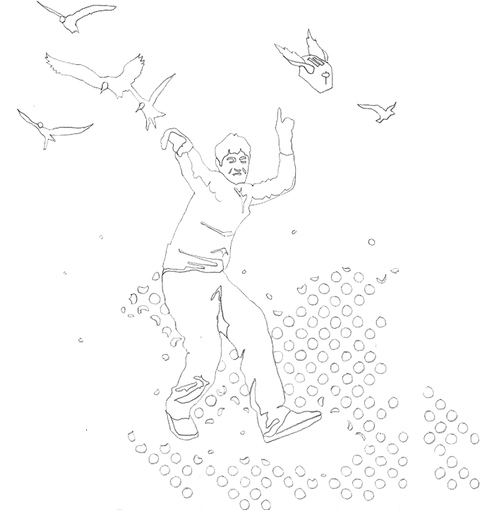 Background artwork of man dancing