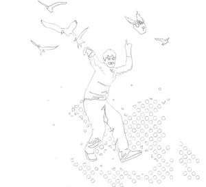 Background artwork of man dancing