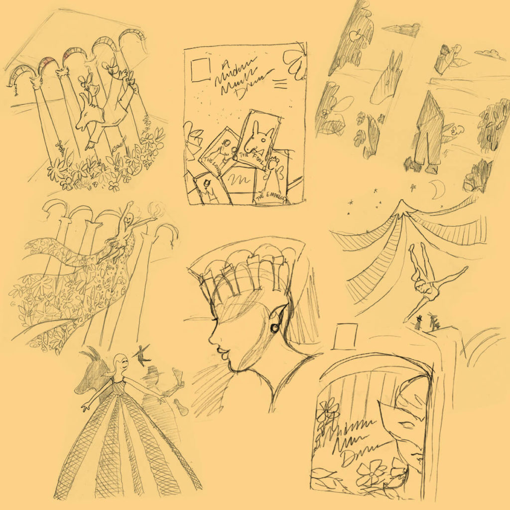 Sketches created by ob9 for Midsummer Night's Dream theme artwork.