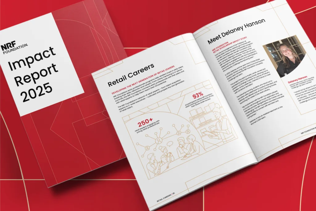 Impact Report cover and interior spreads