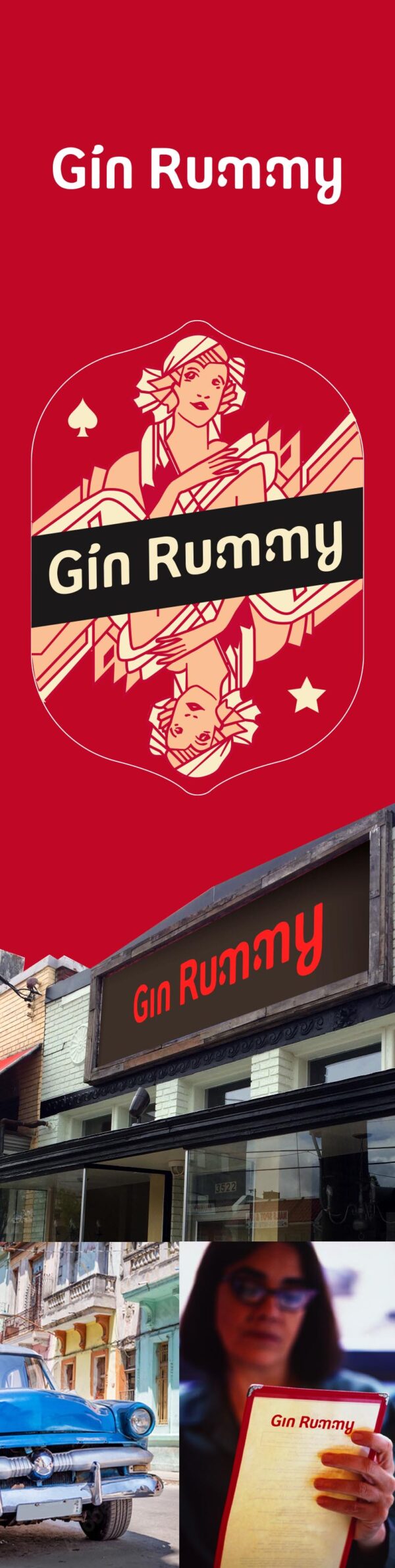 Logo design of Gin Rummy restaurant