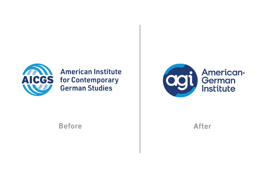 Side by side of logo before and after redesign