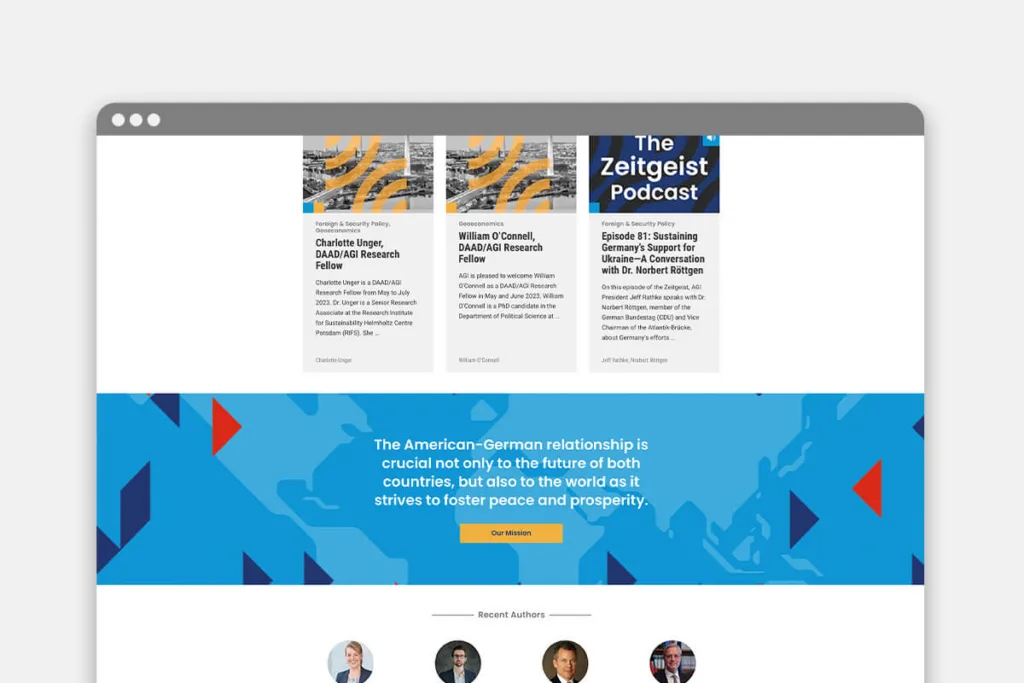 Website show on three different phone screens to show taxonomy