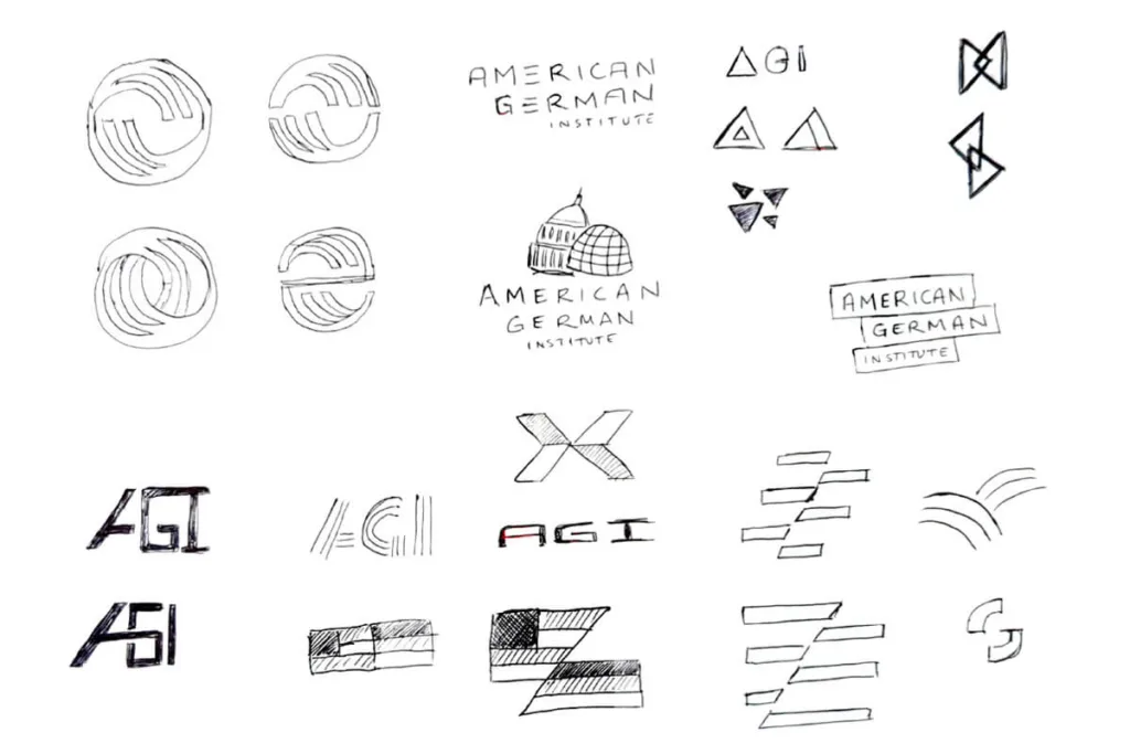 Sketches of logo redesign